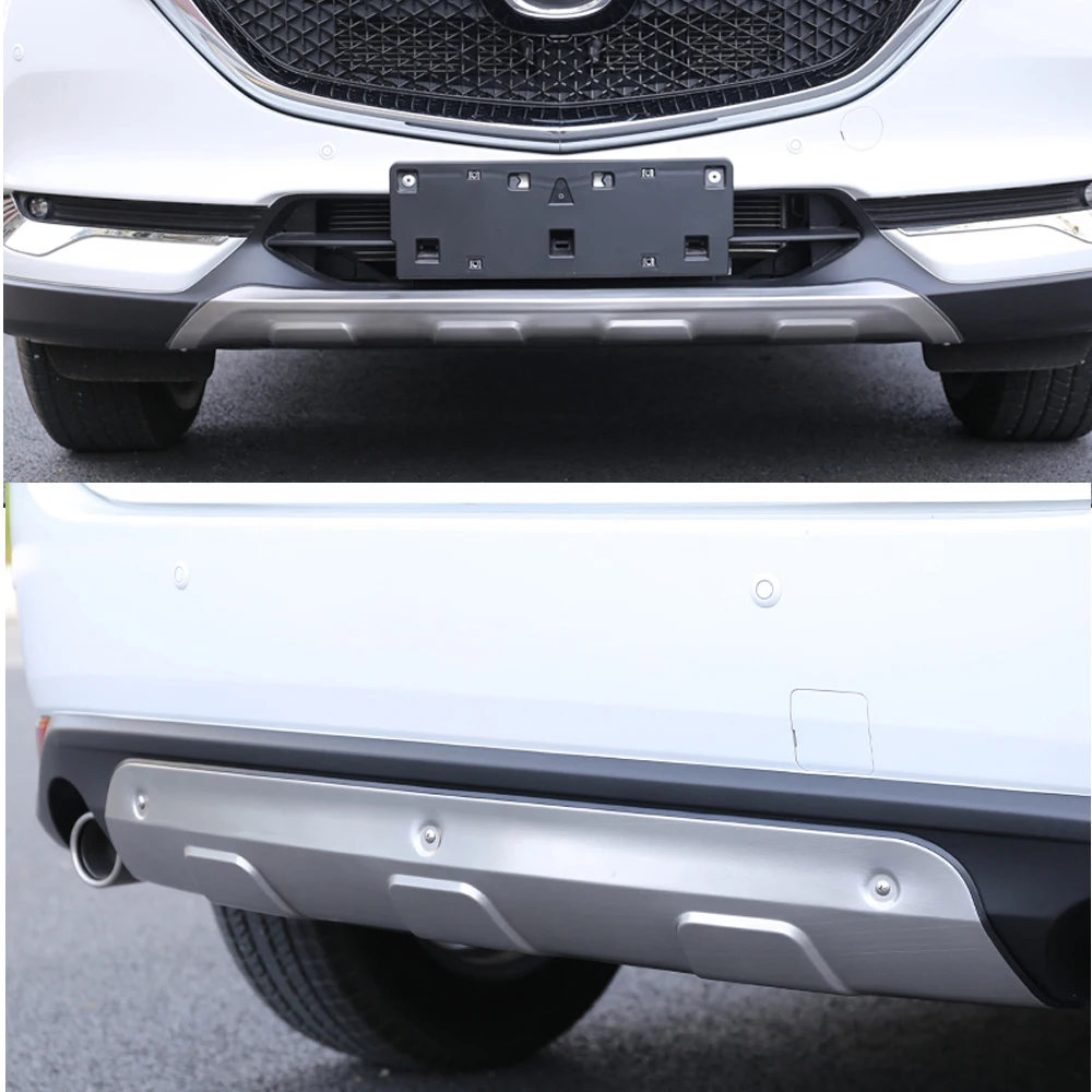 

KOUVI 304 Stainless steel Front and Rear Bumper Protector Plate Sill Guard for Mazda CX-5 CX5 KF 2017 2018