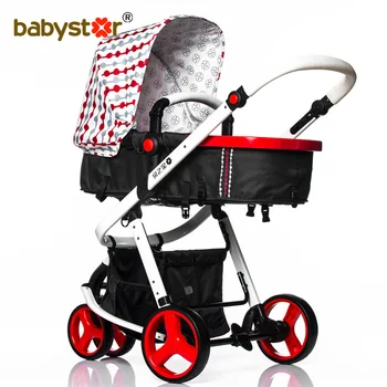 

4 colors baby stroller two-way baby car shock absorbers summer folding cart leather handle suspension face mum baby stroller