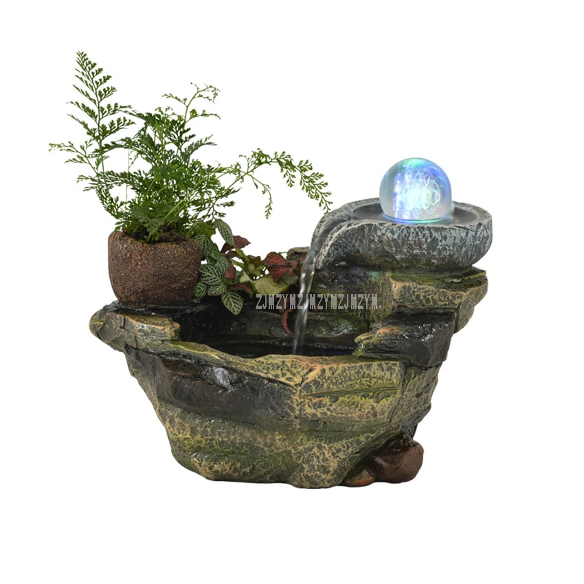 Декоративные миниатюрные альпинарий из смолы фонтан воды Feng Shui орнамент офис