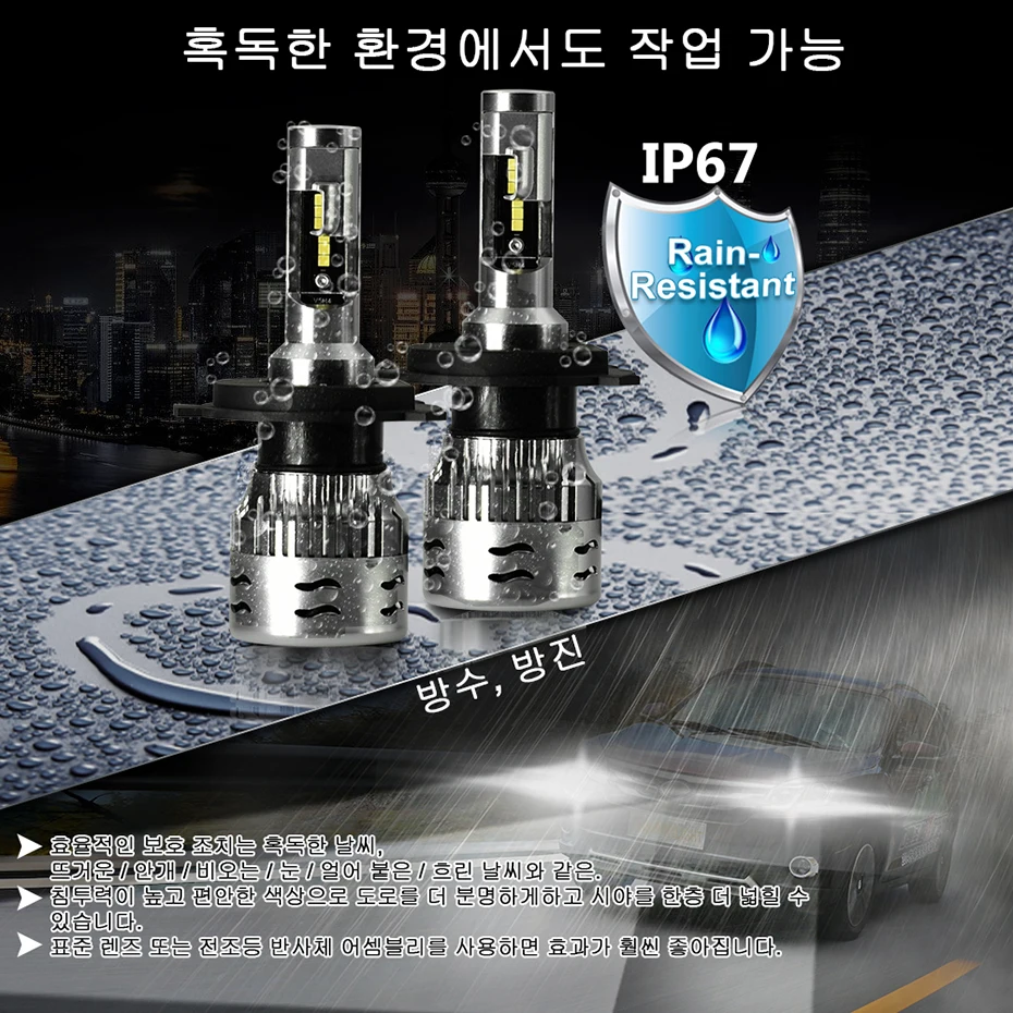 CNSUNNYLIGHT Car LED Headlight Bulbs H7 H4 H1 9005 9006 H11 72W 8000Lm 6000K White ECE Auto Lamp Plug Play 880 H8 Fog Lights (10)