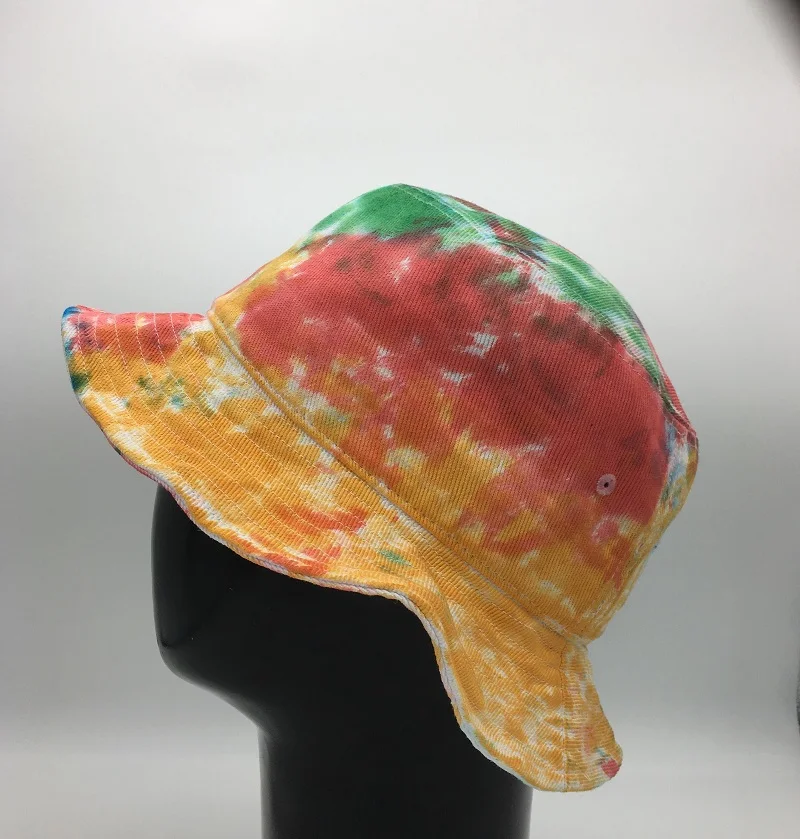 

2019 Daily Walking Summer Tie-Dye Casual Cotton Clan Characteristics Shade Colorful Cap Lightweight Space Saving Fisherman Hat