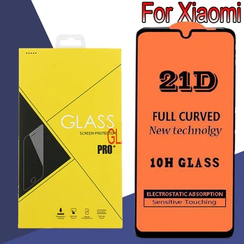 

50pcs 21D Tempered Glass Full Cover Anti-Scratch For Xiaomi Redmi Note 9 Pro Max 8 8A K30 K20 Poco X2 Film With Yellow Box