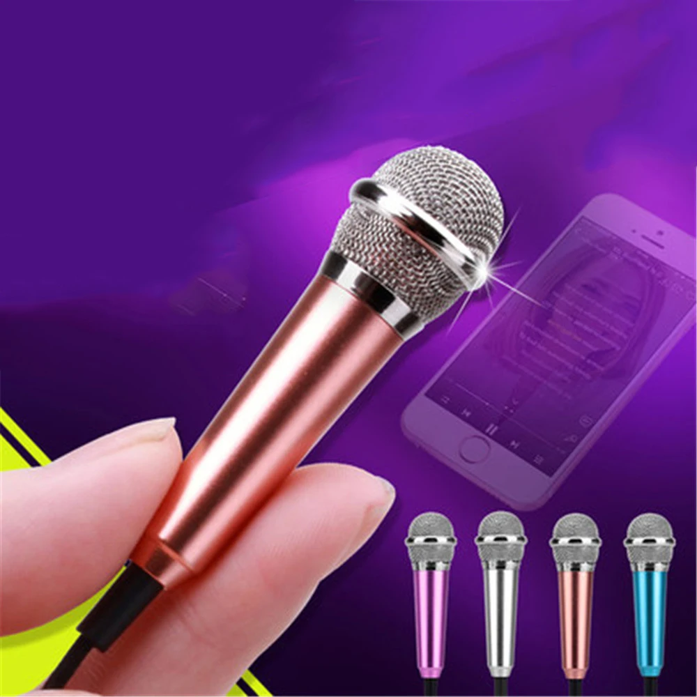 

Aluminium alloy Mini 3.5mm Handheld Karaoke KTV Cellphone Microphone Wired Small Recorder Microphone for Cellphone Computer