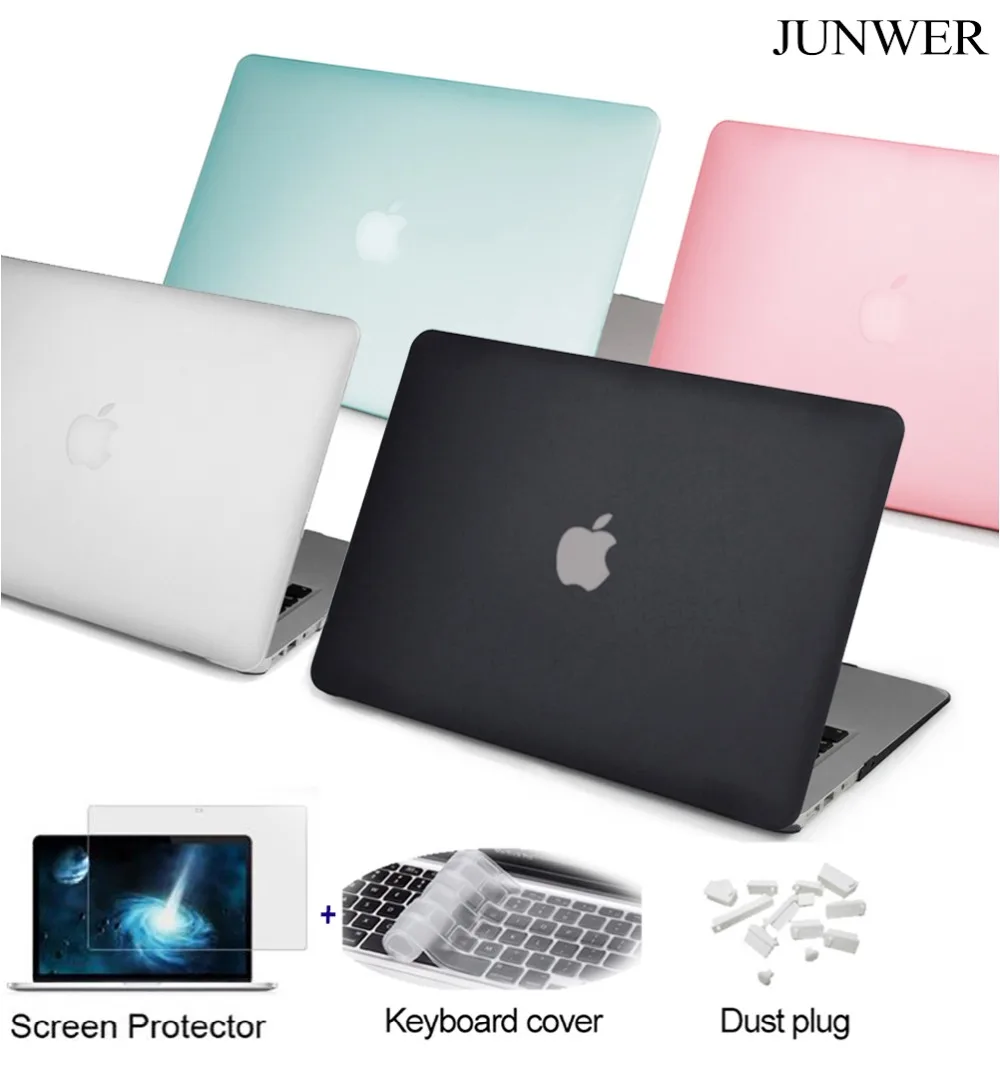 Kaufen JUNWER Matte Hard Case Für Macbook Air Pro Retina 11 12 13,3 15,4 zoll laptop tasche Für Mac buch 13 mit Touch Bar + Tastatur Abdeckung