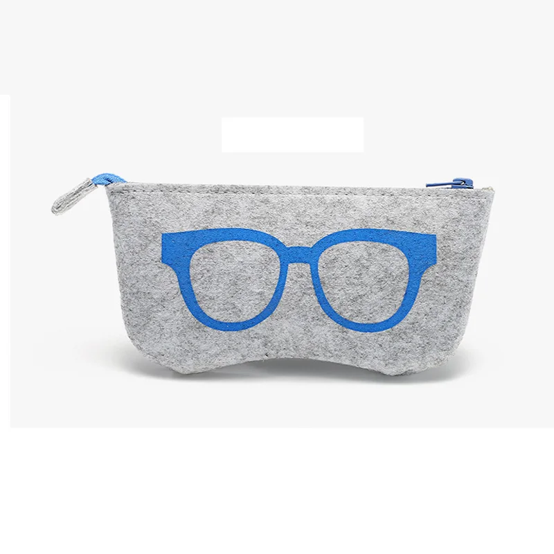 Iboode войлочные очки чехол на молнии небольшие солнцезащитные очки футляр для хранения коробка защитные очки аксессуары - Цвет: Синий