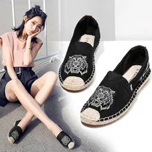 NKAVQI/Женская парусиновая обувь без шнуровки на нескользящей плоской подошве; обувь в рыбацком стиле; женские весенние эспадрильи; женские лоферы; женская дышащая обувь на плоской подошве с принтом
