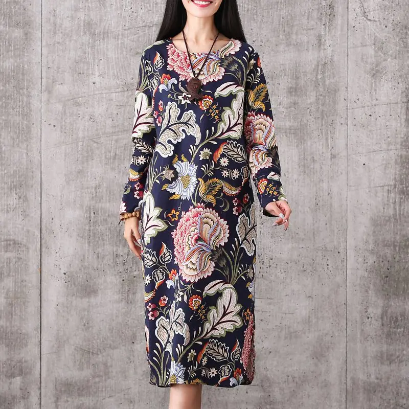 

Hot Sale Elegant Maternity Clothes Spring Pregnant Woman Dress Ethnic Vintage Maternity Clothing Long Sleeve Floral Casual Dress