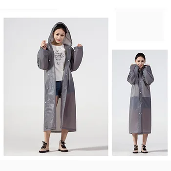 

Thicken EVA Raincoat Portable Outdoor Travel Rainwear Unisex Waterproof Breathable Camping Hooded Ponchos Rain Cover Drop JY