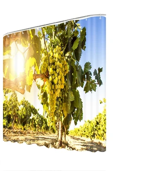 

3d Sea View Pattern Shower Curtains Sunset Glow outside the Window Bathroom Curtain Thicken Waterproof Thickened Bath Curtain