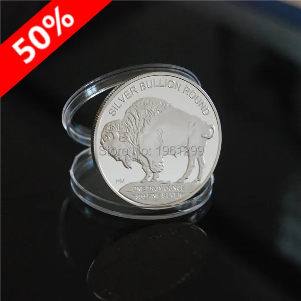 Новейшая модель; индеец голова-Liberty Посеребренная металлическая монета+ 1 oz 999 чистого серебра Бизон монета, 3 шт./лот