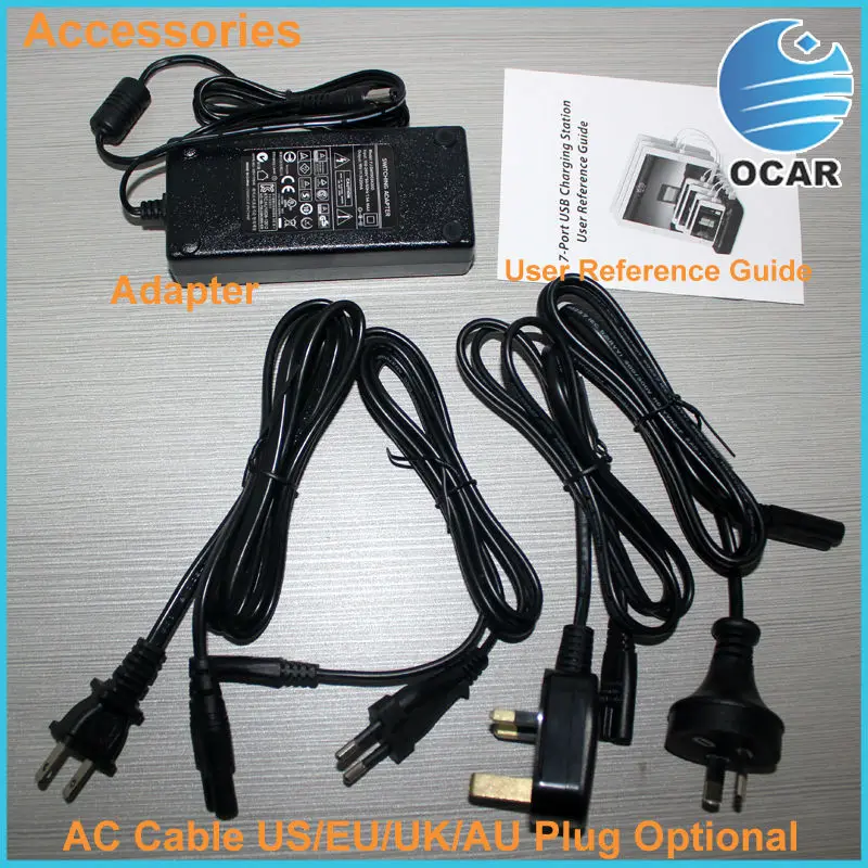 7 ports USB Charger Black 040
