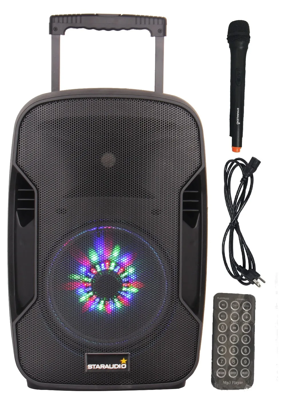 

STARAUDIO Pro PA 10" 1500W Active Recharge Battery DJ Stage Club Speaker W/ LED Lighting 1 Mic SBM-10RGB