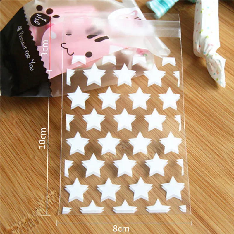 NEW White Star Party Wedding Favour Transparent Biscuit Bag Candy Bag 6L