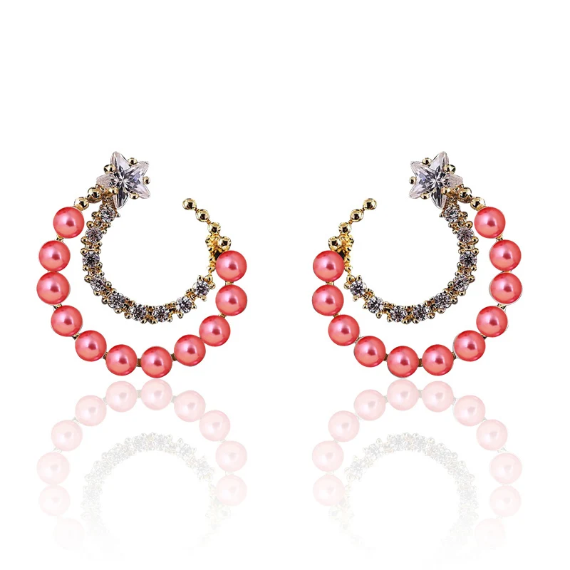 Классические элегантные длинные серьги для женщин, модные геометрические серьги-капли с кристаллами золотого цвета, ювелирные изделия - Окраска металла: E015 Pink