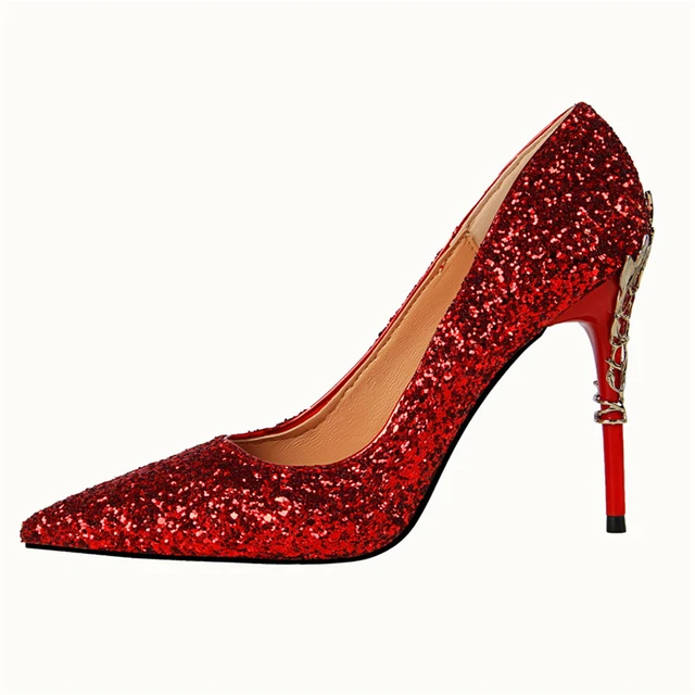 Jimmy choo red glitter heels sale