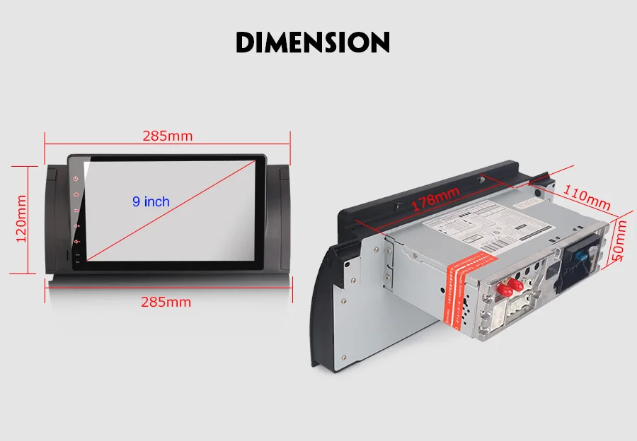 Discount 9" Android 9.0 Pie OS Car Multimedia GPS Radio for BMW E39 M5 1999-2003 & E39 1995-2003 & E38 1994-2001 & BMW X5 E53 2000-2007 22