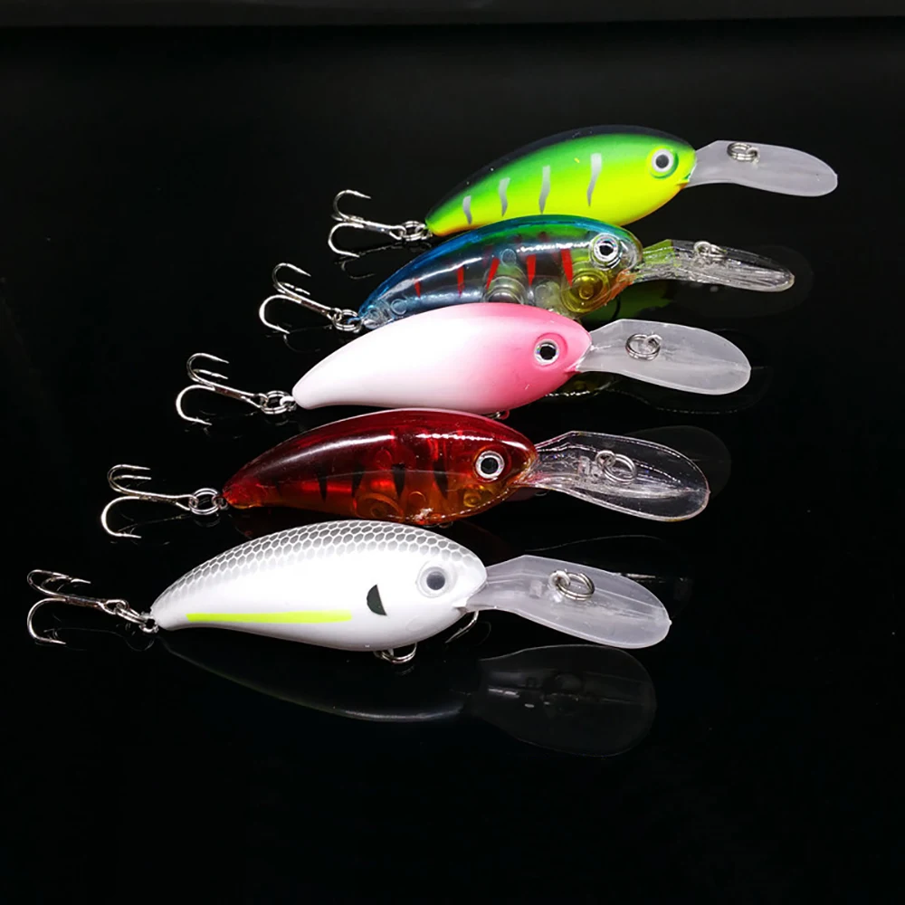Fishing Lures Minnow rock Crank Bait Crankbait Bass noise Hooks swim