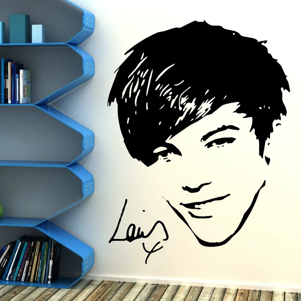 Односторонняя виниловая настенная наклейка Louis Tomlinson 1D съемные Настенные обои
