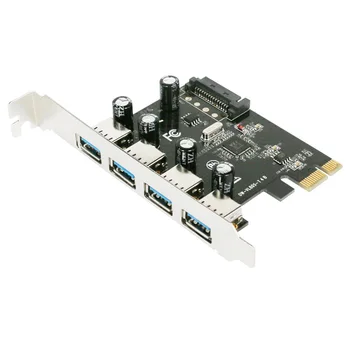 

4-Port Super Speed USB 3.0 PCI-E PCI Express Card Host Hub Controller Adapter with 15-pin SATA Power Connector