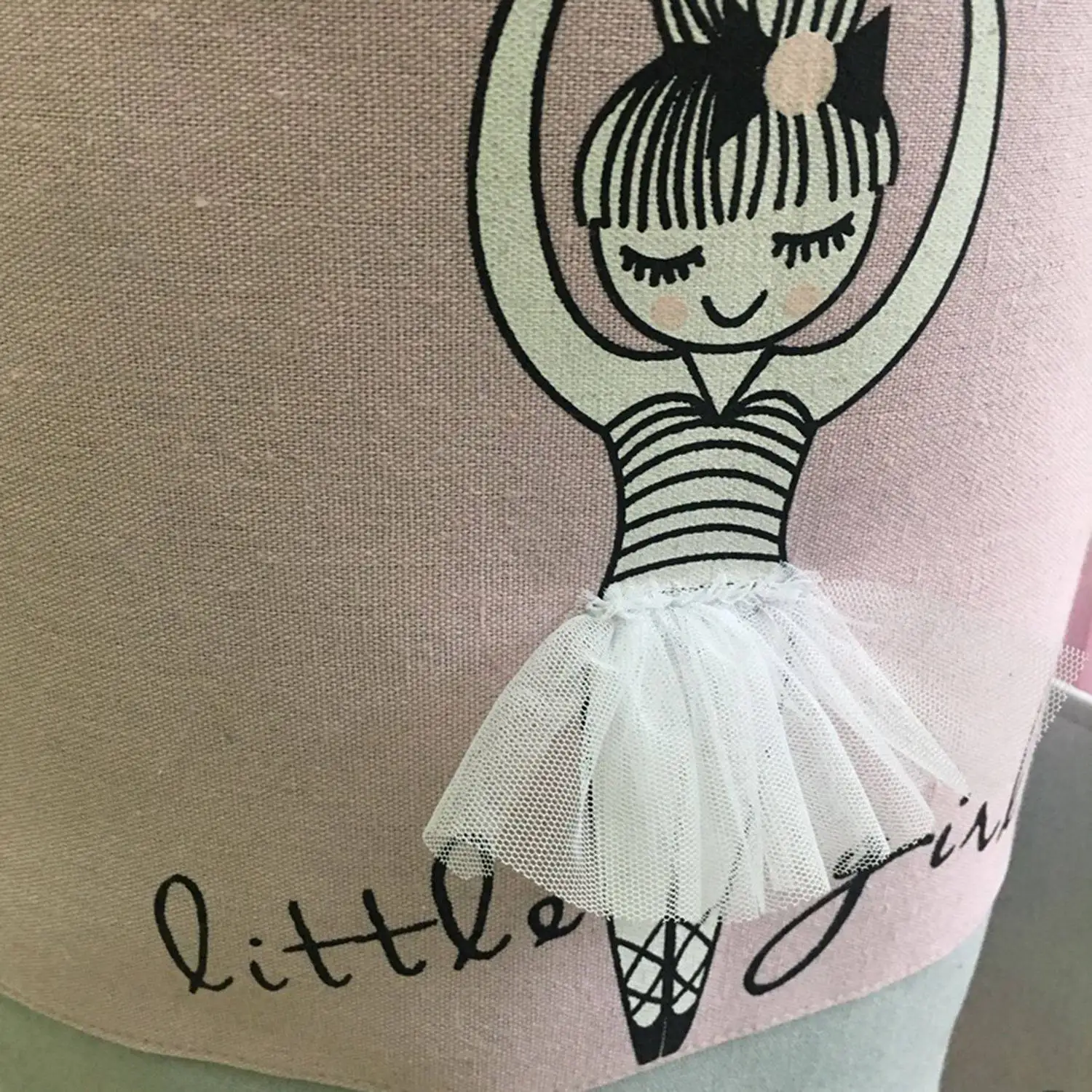 Горячая Распродажа 35*40 см розовая корзина для белья для грязной одежды хлопок балетная девочка бант печатные игрушки органайзер для хранения и организации дома