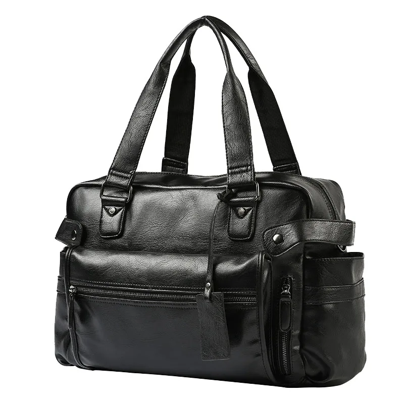 

man'S Briefcase Messenger Shoulder Bags Large Capacity Handbag Business High Quality Leather Computer Bags Laptop Multifunction