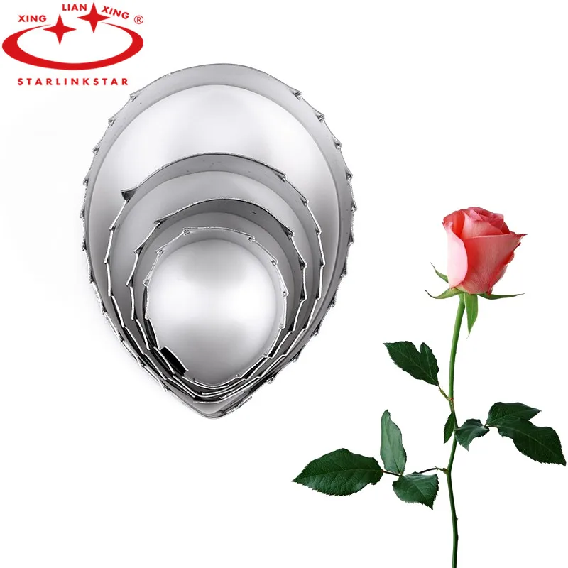 

4pcs/set Stainless Steel Rose Leaves Fondant Cookie Cutters Home Baking Tools