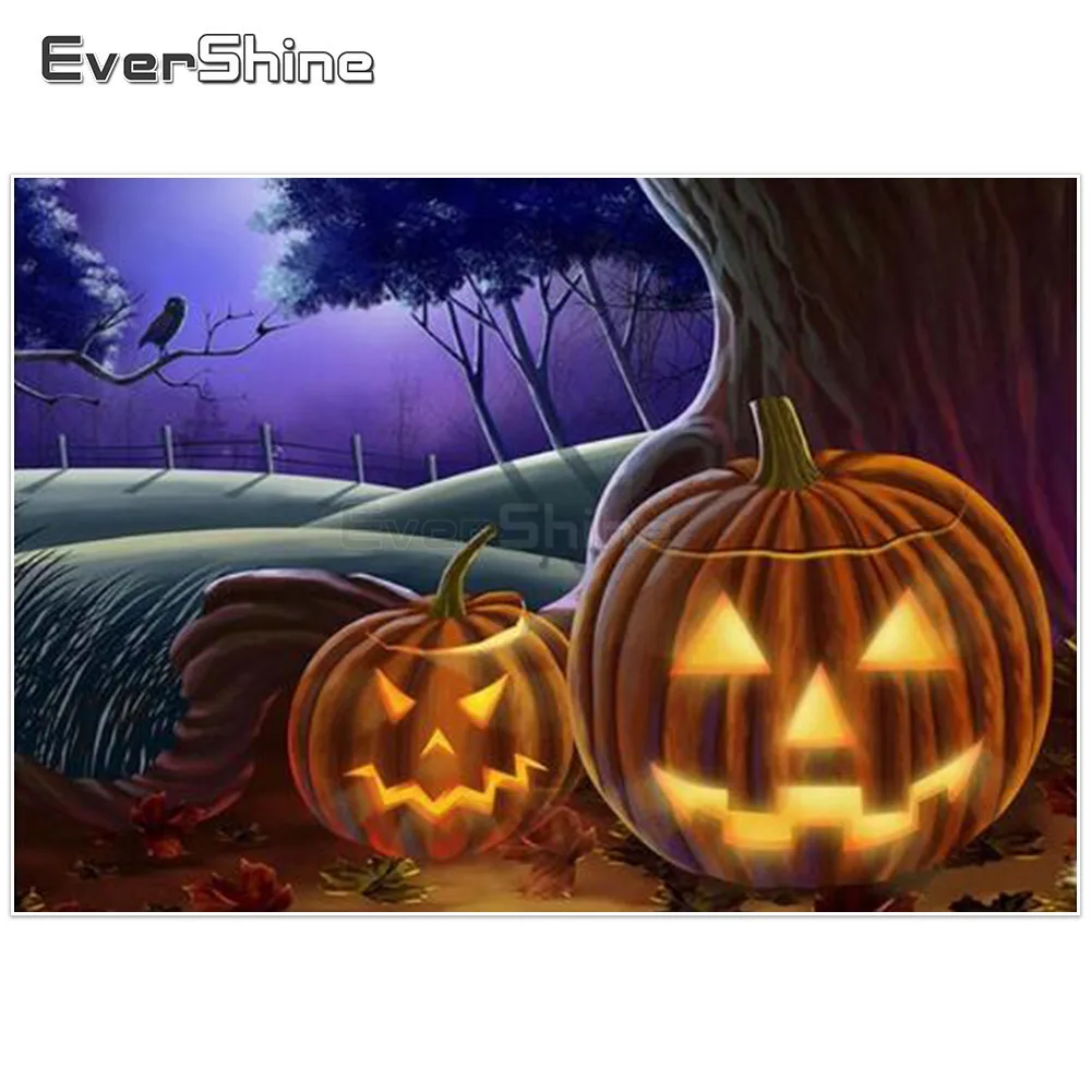

EverShine New 5D Diamond Painting Halloween Pictures Of Rhinestones DIY Diamond Embroidery Full Drill Square Manual Hobby