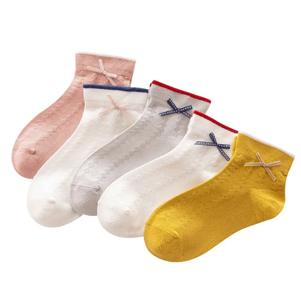 

5 Pairs/Set Children Sock For Girl Kids Baby Warm Cute Bowknot Soft Cotton Socks