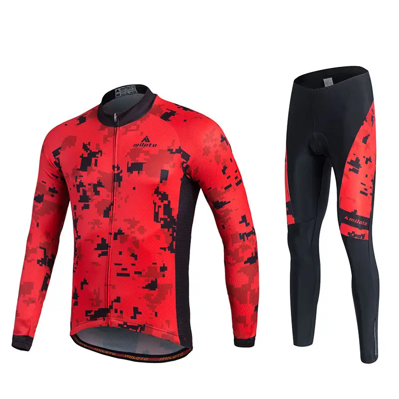 Men's Bike Clothes Long Sleeve Cycling Jersey & Bike 3D GEL Padded
