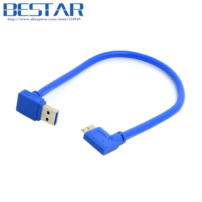 

Угловой кабель с углом поворота 90 градусов USB 3,0 A, штекер Micro B, Угловой кабель 20 см