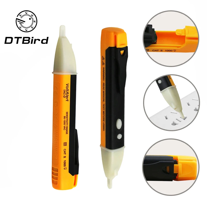 

New Electric indicator 90-1000V Socket Wall AC Power Outlet Voltage Detector Sensor Tester Pen LED light Worldwide Dropshipping