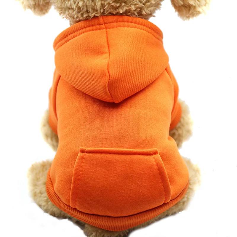 Pawstrip, 6 цветов, зимняя одежда для собак, теплая толстовка для щенков, мягкая флисовая толстовка для собак, одежда для собак, для плюшевой чашки, XS-XXL для собак - Цвет: Orange