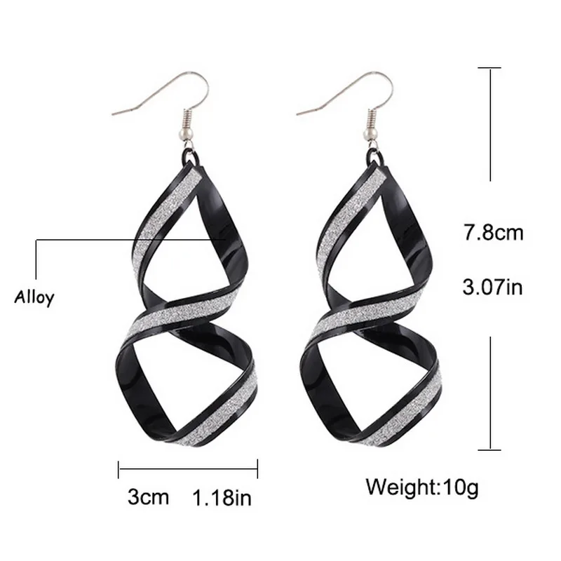 

vintage 3D Spirally Scrub drop earrings for Lady Girl women Punk volution screw Twist Spiral dangle Earings Valentine's Day Gift