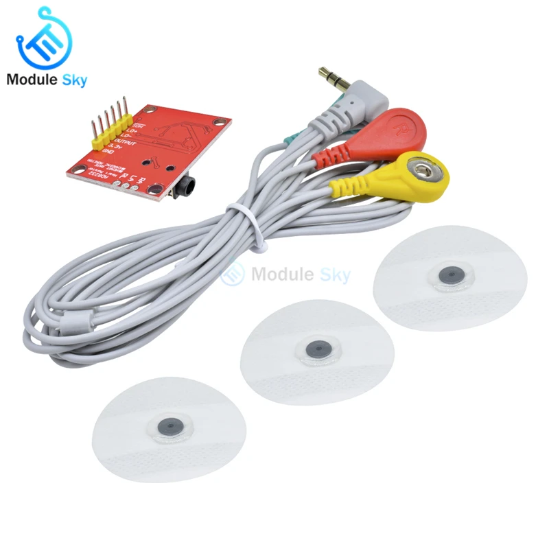 AD8232 датчик контроля сердечного ритма ЭКГ модуль с кабелями DIY kit для Arduino