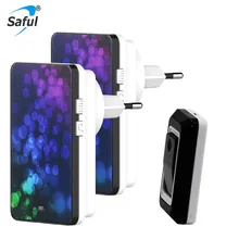 Saful плагин Водонепроницаемый Беспроводной дверной звонок Кнопка для дома с 36 куранты 1 Ourdoor передатчик+ 2 крытый получить