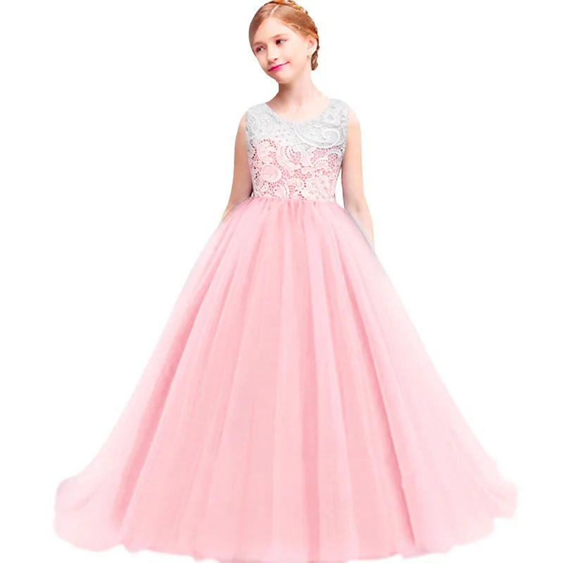 Костюм для подростков; платье для девочек; летняя детская одежда; вечерние кружевные свадебные платья принцессы для маленьких девочек; элегантное платье для выпускного вечера - Цвет: as picture
