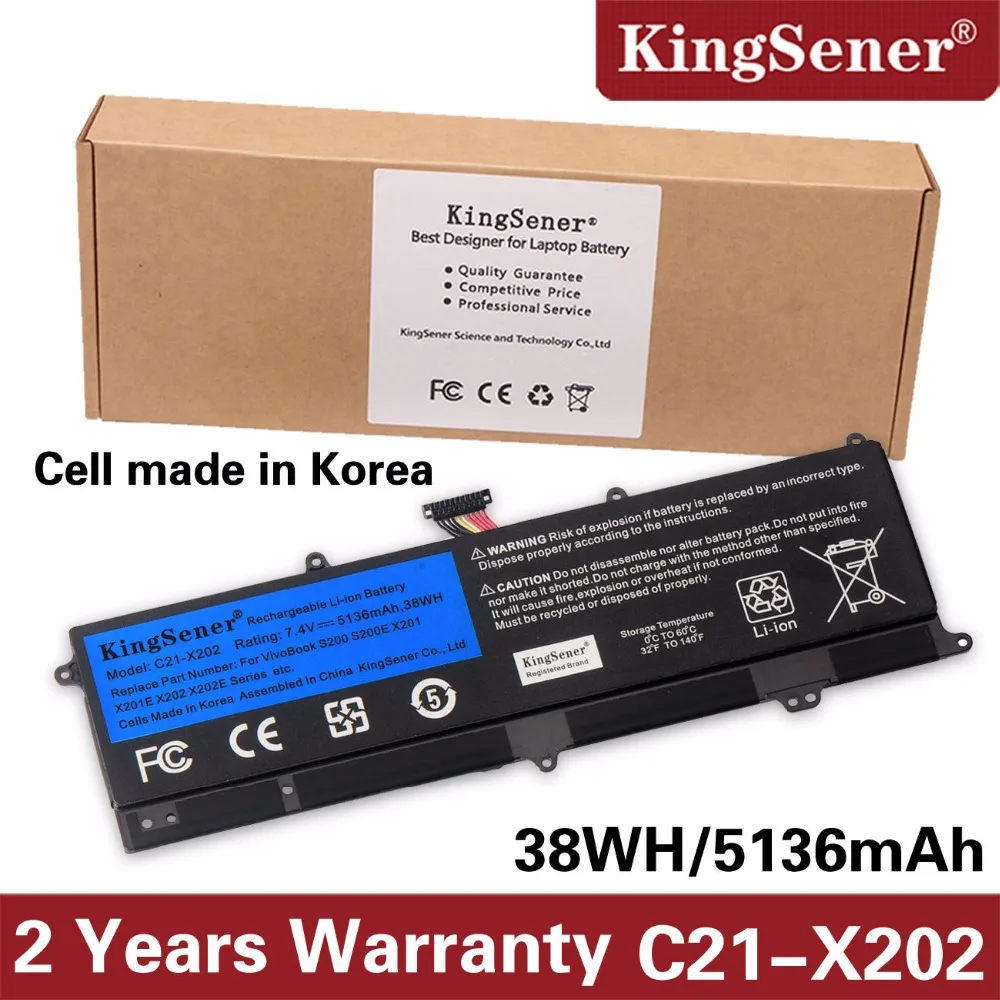 KingSener C21-X202 Laptop Battery for ASUS VivoBook S200 S200E X201 X201E X202 X202E S200E-CT209H S200E-CT182H S200E-CT1 5136mAh KingSener C21-X202 Laptop Battery for ASUS VivoBook S200 S200E X201 X201E X202 X202E S200E-CT209H S200E-CT182H S200E-CT1 5136mAh
