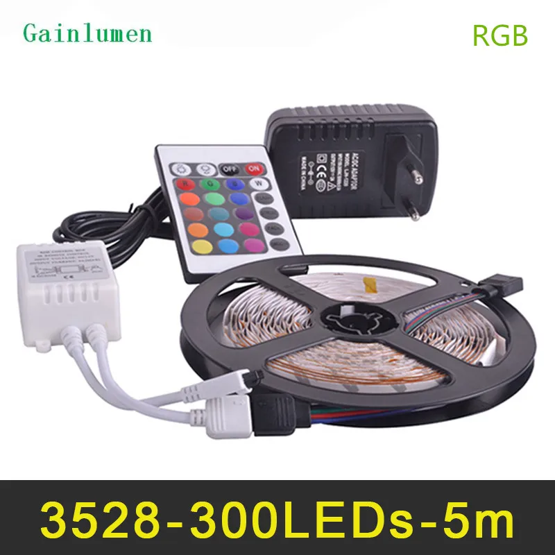 RGB Светодиодная лента 3528SMD Fiexble светильник 60 светодиодов/м 5 м 12 В постоянного тока
