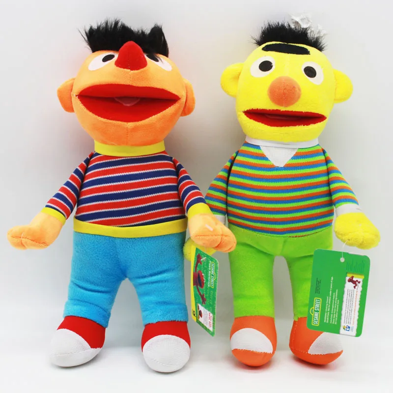 

2pcs/lot 28cm Cartoon Sesame Street Elmo Ernie & Bert Plush Toys Doll Soft Stuffed Animals Toys for Kids Children Christmas Gift
