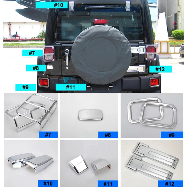 ABS хромированная крышка наклейки для Jeep Wrangler 2/4 двери 08 15 Jk зеркальная дверная