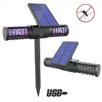 Solar Anti Mosquito Insect Killer LED Lamp Powered Waterproof IP65 UV Light for Outdoor Yard Garden Lawn Farm Camping