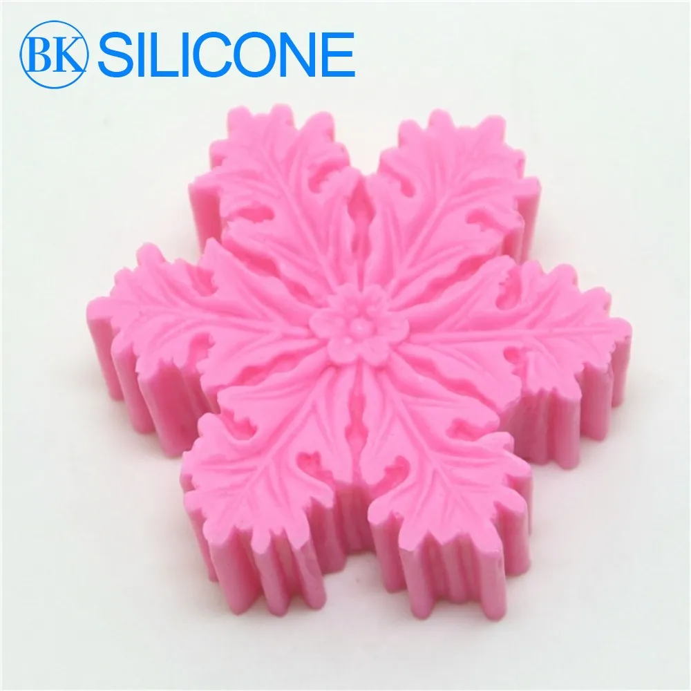 

BK top fashion Snowflake silicone soap mold baking tools for cakes christmas mould AI022 1PCS BKSILICONE