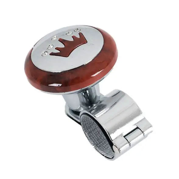 Crown Pattern Metal Plastic Handle Steering Wheel Spinner Knob for Auto