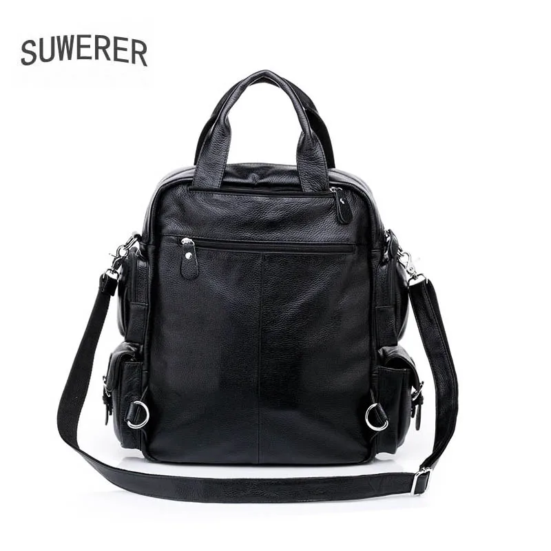 

SUWERER high quality fashion luxury brand leather men's bag shoulder bag shoulder bag business travel backpack big bag