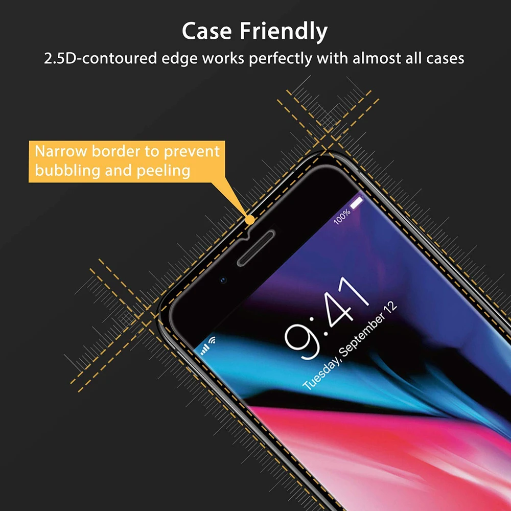 Ascromy 3pcs Screen Protector For Iphone 8 Plus Temperes Glass Protection Film For Iphone 7 6 6s Plus XS MAX XR Screenprotector (8)