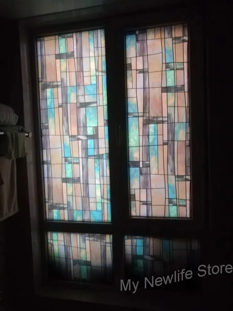 Искусство эффект живописи наклейки на окна пленка без клея 3D цветное офисные Стекло раздвижные двери наклейки 40/45/50/60/70/80*100 см