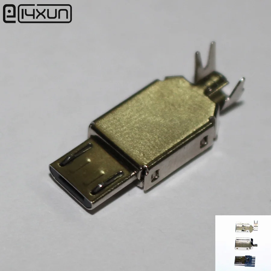 

5sets 3 in 1 5 pin DIY Micro USB Type B Male 5pin Jack connector plug Tail Charging Port Welding Metal Plug