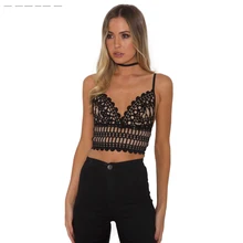 2017 New Fashion Underwear Sexy Lace Bra Sheer Bra Female Strap Black Bralettes V Neck Lingerie