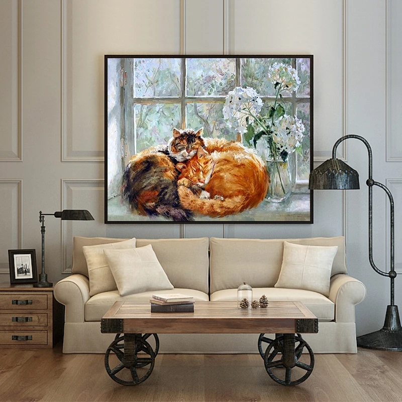 Preise Farbe durch zahl kunst malerei durch zahlen Kätzchen nette nette größe mutter und kind paar katze fangen schmetterling