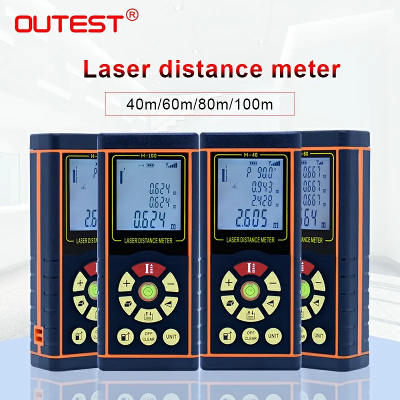 

OUTEST Handheld Laser Distance Meter 40M/60M/80/100M Laser Rangefinder Angefinder With Electronic Level Test